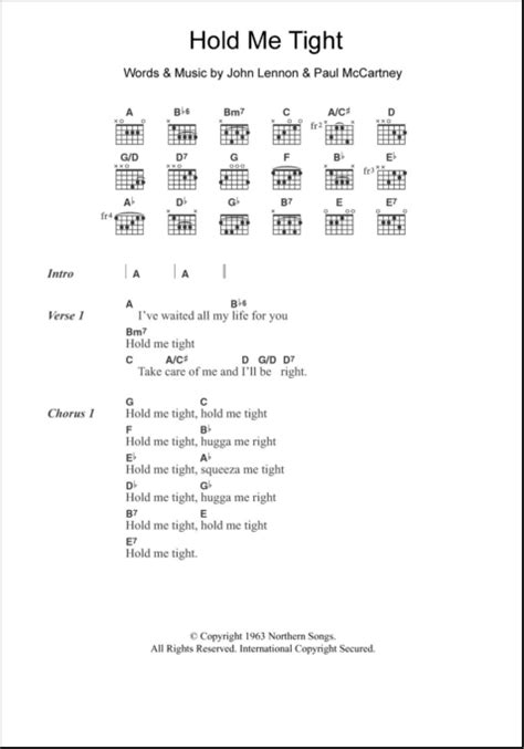 hold me tight guitar chords lyrics zzounds