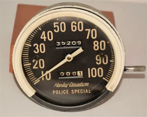 Vintage Harley Davidson Speedometer Police Special Complete W