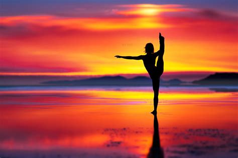 Yoga At Sunset Dance Silhouette Silhouette Pictures Yoga