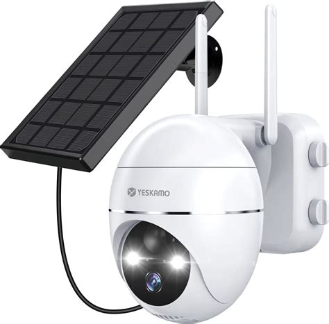 YESKAMO 360 Caméra Surveillance WiFi Exterieure sans Fil Solaire PTZ
