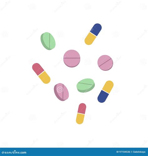 Vector Pills And Capsules Flat Set Isolated Stock Vector Illustration