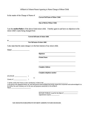 What should be included in a gift affidavit. AFFIDAVIT OF PARENT AGREEING TO NAME CHANGEdoc ...