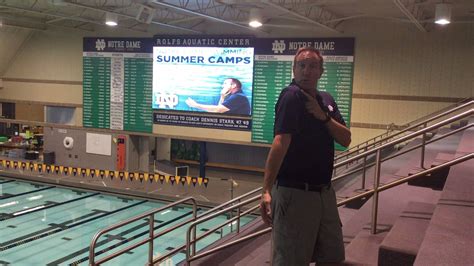 today s notre dame swim camp tip is all about backstroke let s listen to head coach mike