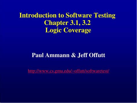Ppt Introduction To Software Testing Chapter 31 32 Logic Coverage