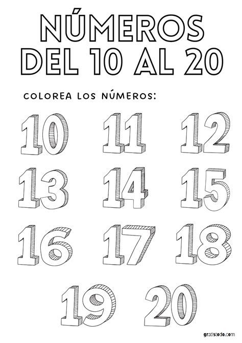 Dibujos Números Del 1 Al 100 Para Colorear E Imprimir