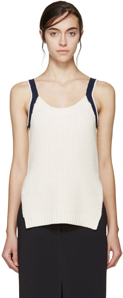 31 Phillip Lim Ivory Knit Tank Top Knitted Tank Top Knit Tanks