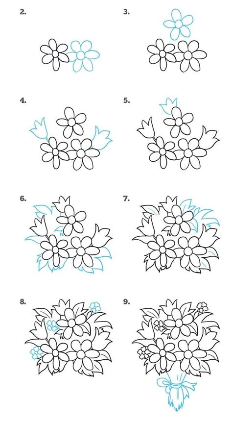 How To Draw A Flower Bouquet Step By Step Diy Tutorial How To Draw A