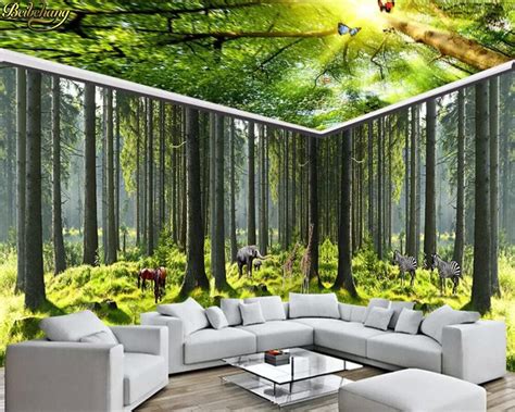 Beibehang Papel De Parede Custom Wallpaper Fresh Natural Forest Big