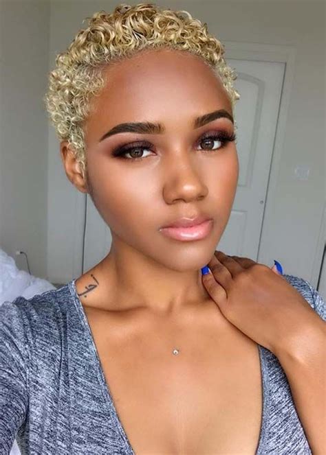 65 Natural Short Blonde Curly Haircuts 2018 For Black Women