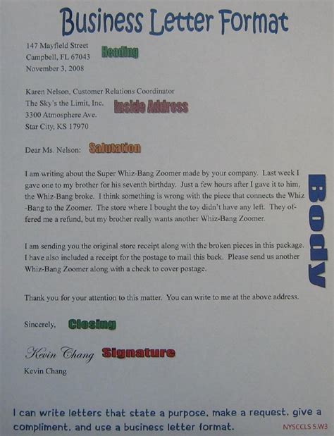 business letter anchor chart letter writing  kids