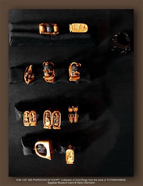 1336 1327 585 Pharaohs Of Egypt Collection Of Gold Rings From The Tomb