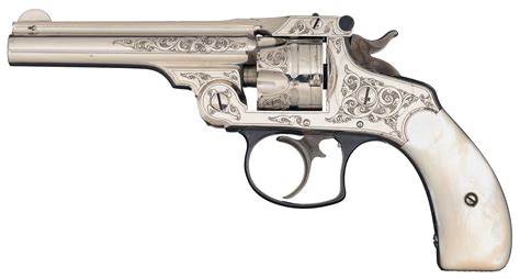 Engraved Smith And Wesson 2nd Model 32 Double Action Revolver Rock