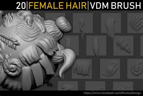 20 Hand Sculpted Stylized Female Hair All Contained Within One Multi