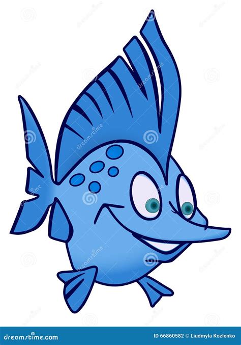 Smiling Fish Cartoon Stock Vector Illustration Of White 66860582