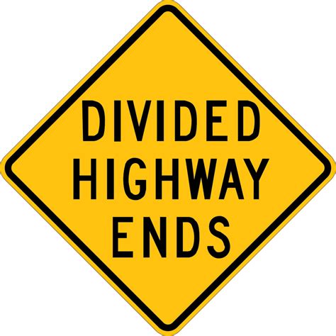 Divided Highway Ends Sign Wise
