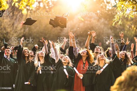 Large Group Of Happy College Students Celebrating Their Graduation Day