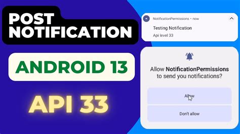 Post Notification In Android Api Level Notification Permission