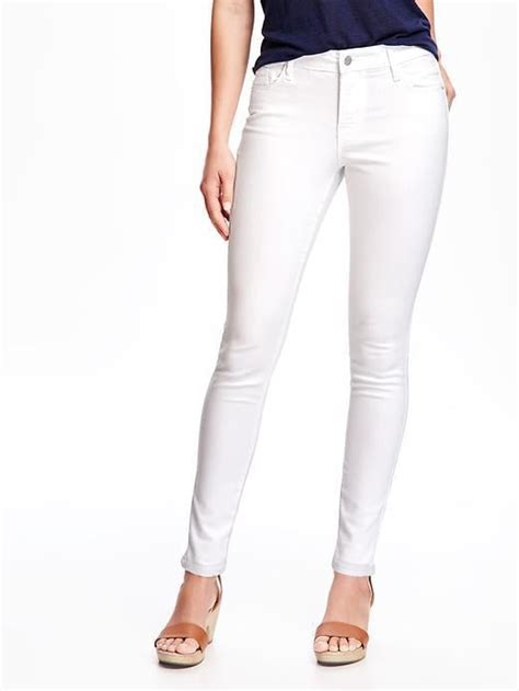 Old Navy Mid Rise Stay White Rockstar Skinny Jeans The Best White Jeans Popsugar