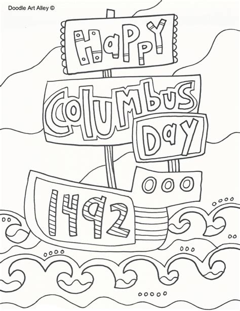 Columbus Day Coloring Pages Free Printable Columbus D