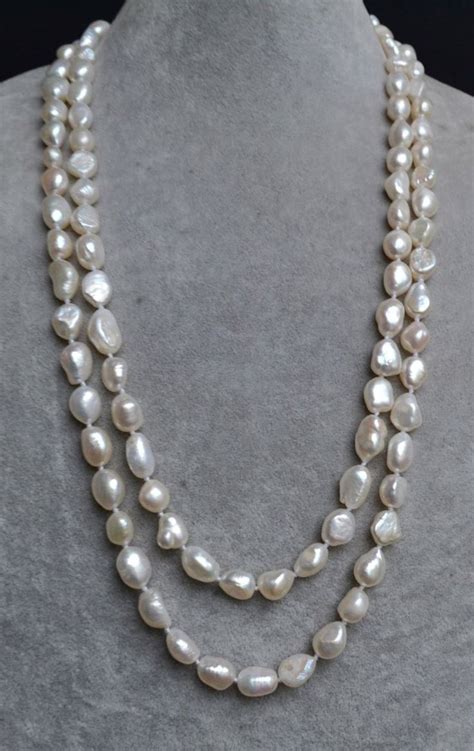 White Baroque Pearl Necklace Genuine Pearl Necklace Real Pearl