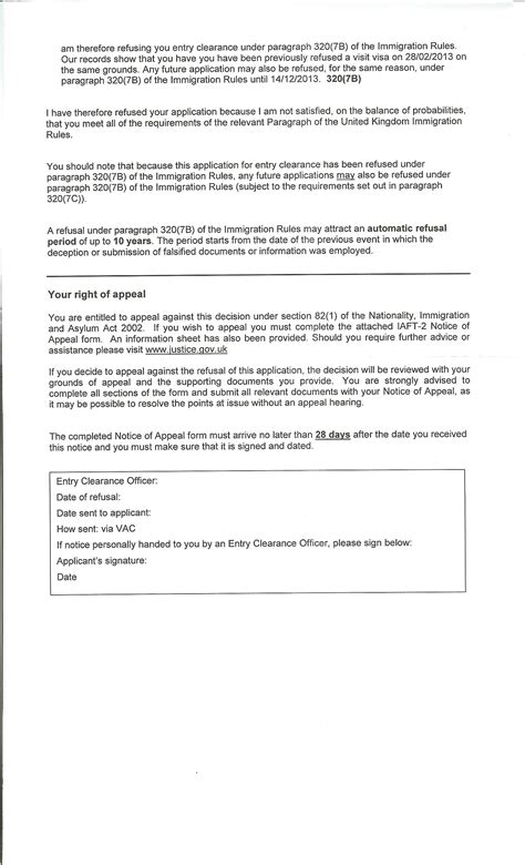 When you need letter to respond to false allegations, don't accept anything less than the uslegal™ brand. I have been refused a fiance visa under paragraph 320 (7b), I have lodged an appeal. The ECM has ...