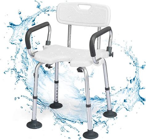 Costway Shower Chair Height Adjustable Tub Shower Seat With U Shaped