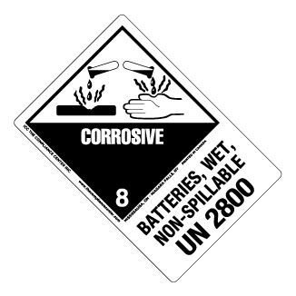 Hazard Class Corrosive Material Worded Vinyl Label Shipping Name