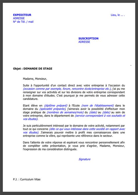 Lettre De Demande De Stage Professionnel Les Meilleur Exemple Lettre De