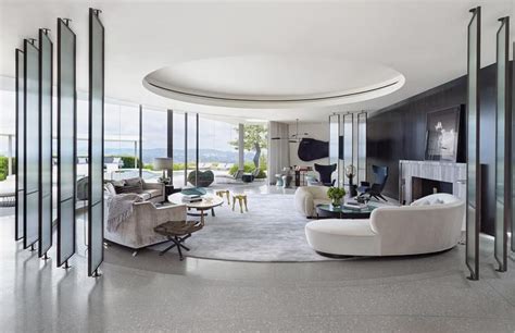 Open Living Area Designed In A Circular Fashion And Semi Enclosed By