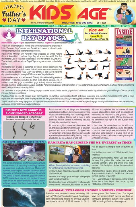 Sample Kids Newspaper For Junior Kids By Kids Age Newspaper Issuu