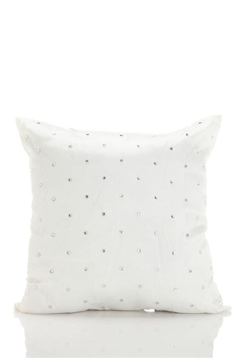 Acanthus Arbor Square Silver Dot Embellished Pillow