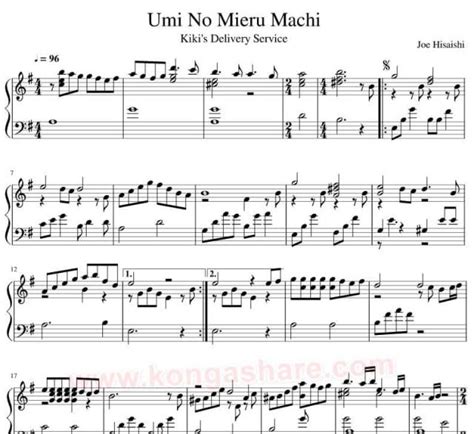 Umi No Mieru Machi Piano Sheet Music Joe Hisaishi In Pdf
