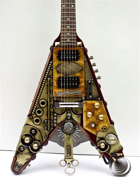 Gibson Flying V Steampunk Guitar Custom Made Vee 1 Steampunk Guitar