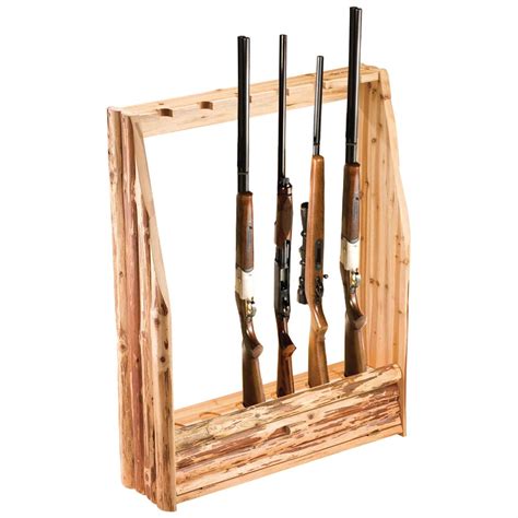Rush Creek™ Log 6 - Gun Rack with Storage - 143364, Gun Cabinets