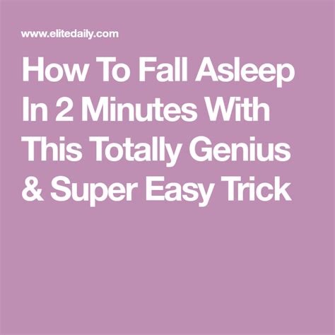 How To Fall Asleep In 2 Minutes With This Totally Genius And Super Easy