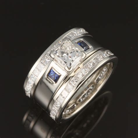 Custom Designed Wide Band Diamond Celebration Ring Featuring Delicate
