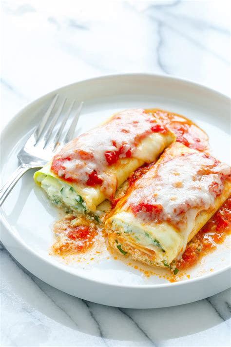 Zucchini Lasagna Rolls With Spinach And Ricotta Filling Love And Olive Oil