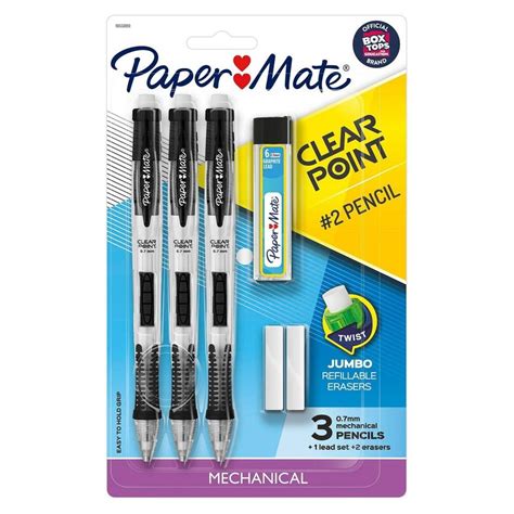 Paper Mate Clearpoint 3ct Mechanical 2 Pencils 07mm With Leaderaser