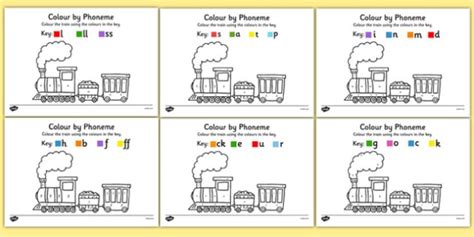 Colour By Phoneme Train Phase 2 Activity Pack Teacher Made