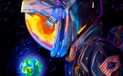 Download Wallpaper X Astronaut Spacesuit Earth Planet Art Widescreen Hd Background