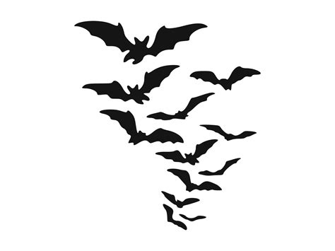 Bat Swarm Svg Halloween Bats Svg Spooky Silhouette Cutting - Etsy Norway