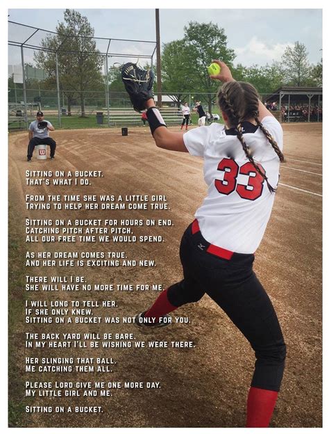 softball poem titled sitting on a bucket about father and daughter… softball quotes