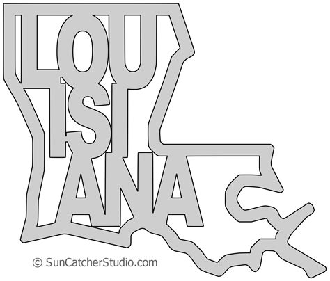 Louisiana Map Shape Text Outline Scalable Vector Graphic Svg Printable