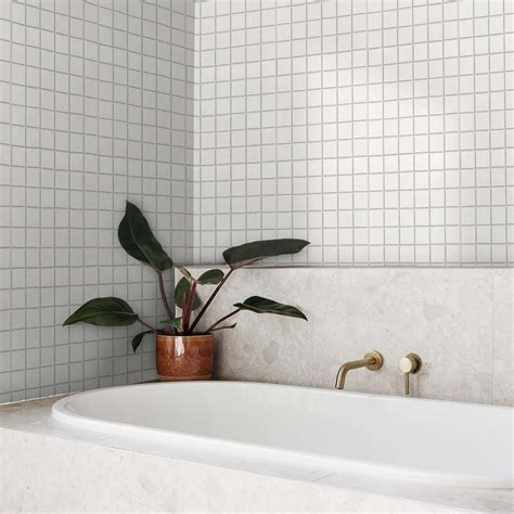 Manhattan Matte Mosaics Tgj97 White Tile And Stone Wall And Flooring