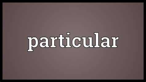 Particular Meaning Youtube