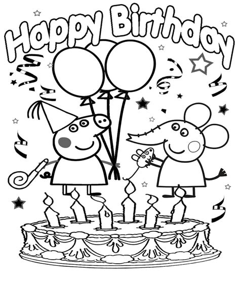Birthday, cupcake wrappers, free, peppa pig, printable. Happy Birthday Coloring Card. New collection 2020. Free ...