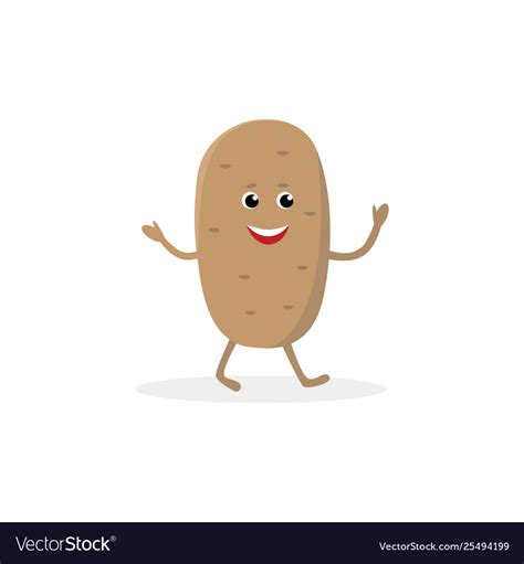 Potato Cartoon Character Isolated On White Vector Image
