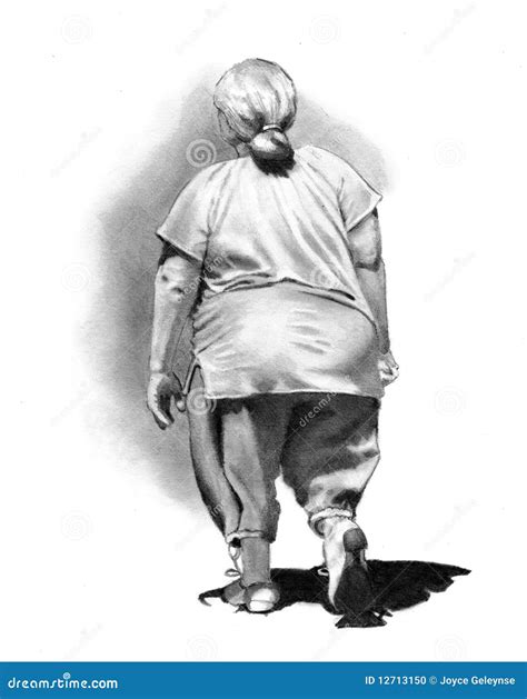 Pencil Drawing Woman Walking Away Stock Illustrations 1 Pencil