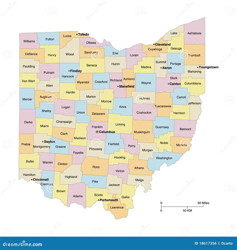 Map Of Ohio Counties And Cities