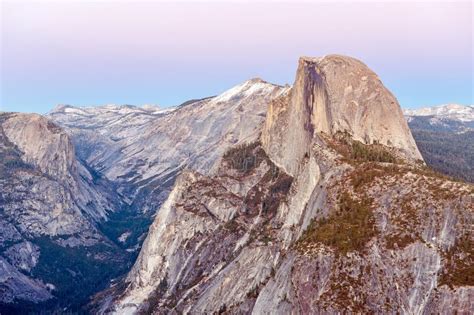 Half Dome Rock In Yosemite National Park At Sunset Stock Image Image